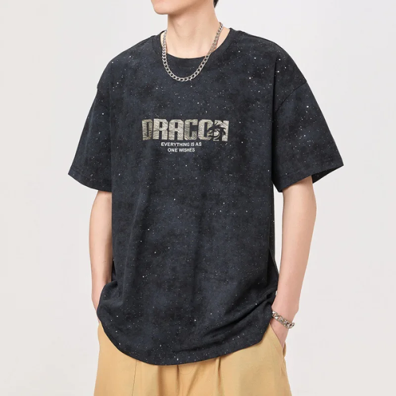 

Trendy short sleeved T-shirt for men's summer 2024 new loose oversized casual versatile high street American hip-hop men's top