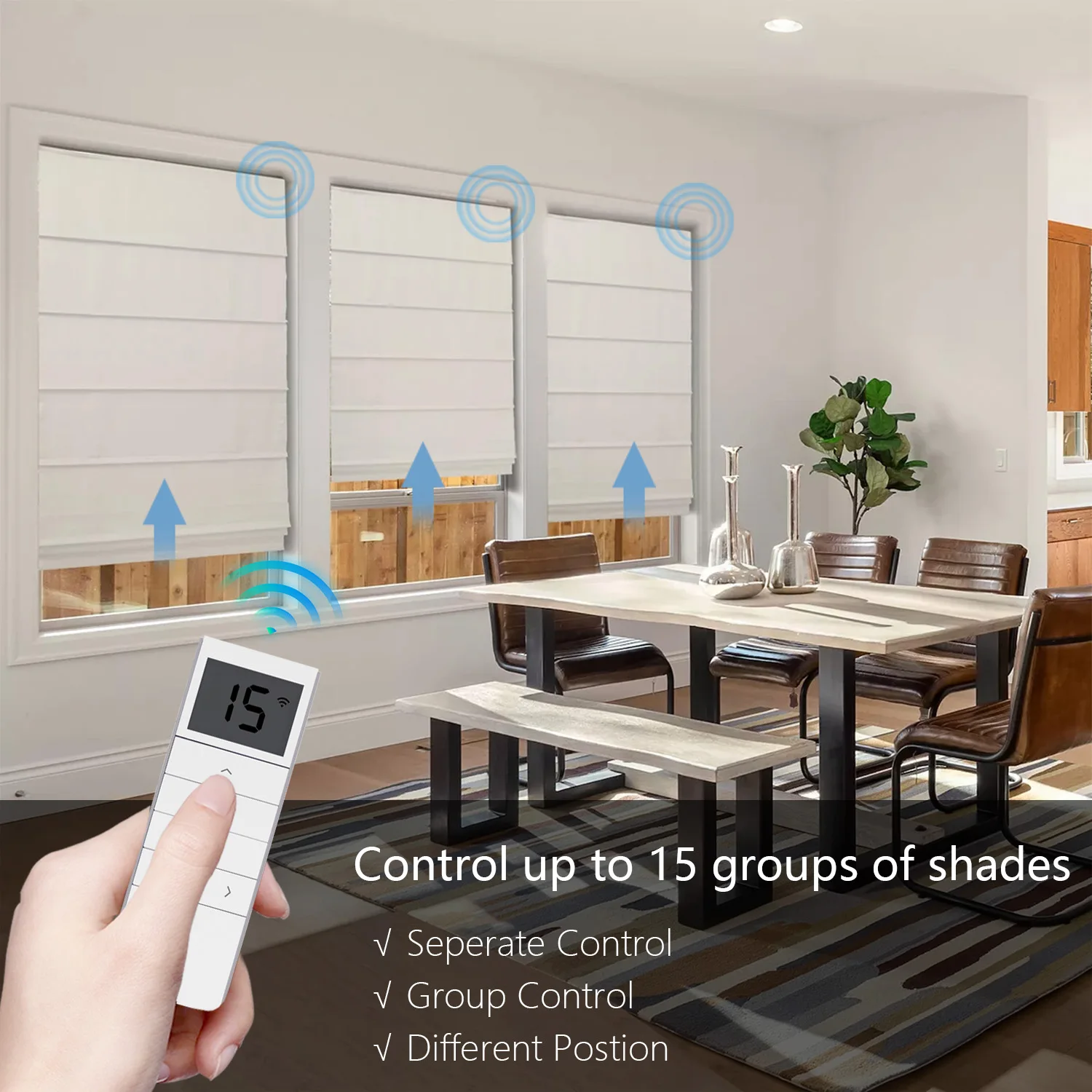 DC1602 15-Channel Replacement Remote Groups Control for Motorized Blinds, Shades and Curtains