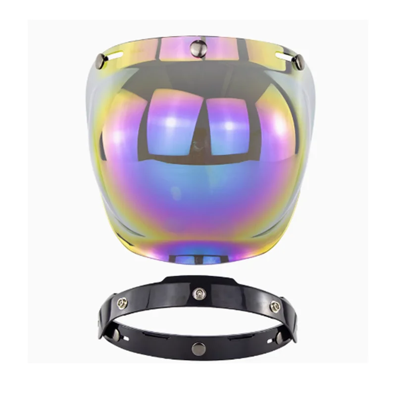 

Hot Sunscreen Helmet Windshield Lens Motorcycle Retro Helmet Lens Semi-helmet Bubble Mirror Universal three-button