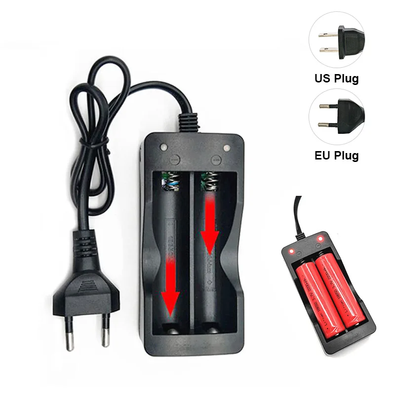 Safety Fast Charge 18650 Battery Charger 2 Slots Dual 18650 Charging 3.7V Rechargeable Lithium Battery USB Charger For 18650