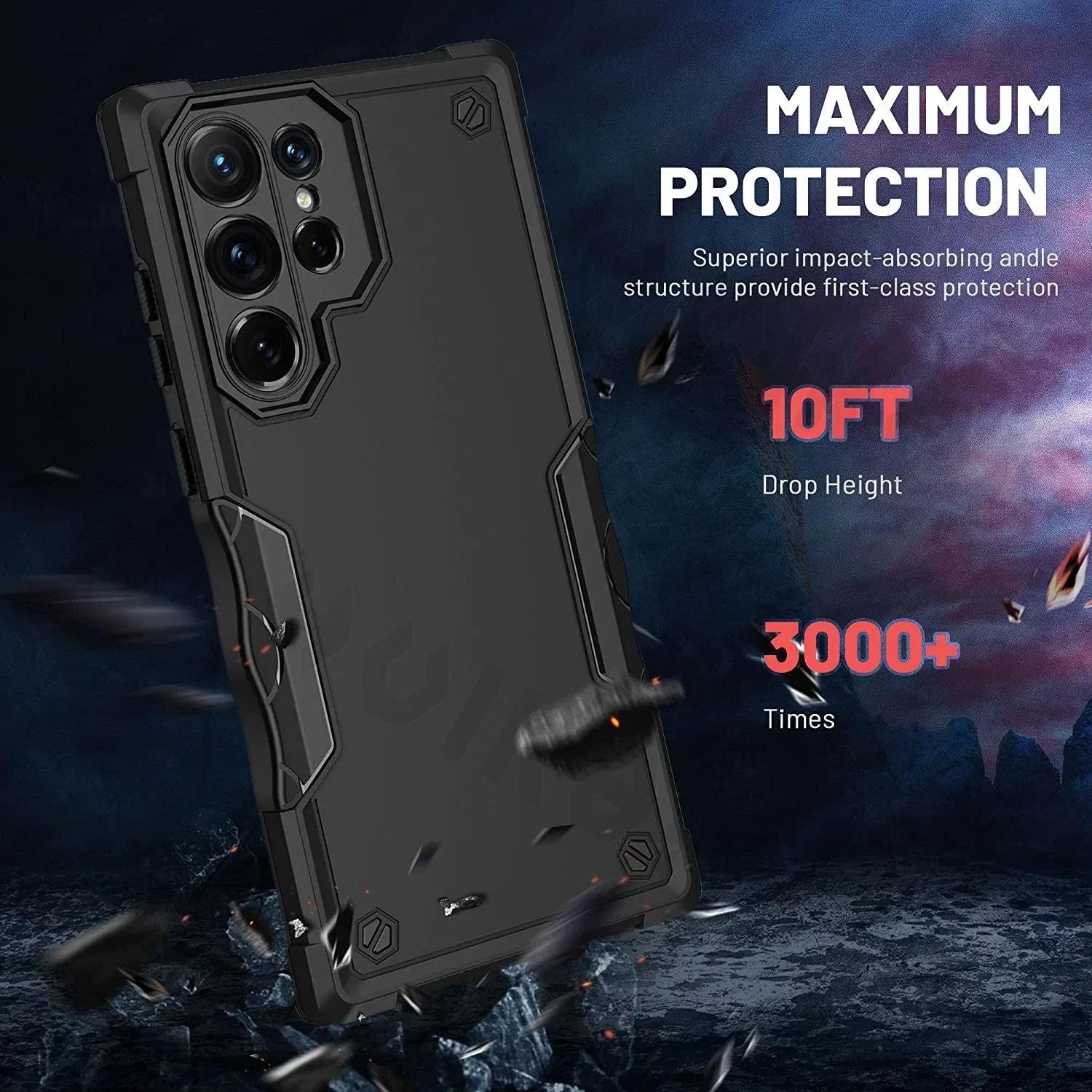 Case For Samsung Galaxy S24 S23 S22 S21 Ultra Plus S20 FE A14 A34 A54 A55 A35 Heavy Rugged Ultra-thin Shockproof  Mobile Cover