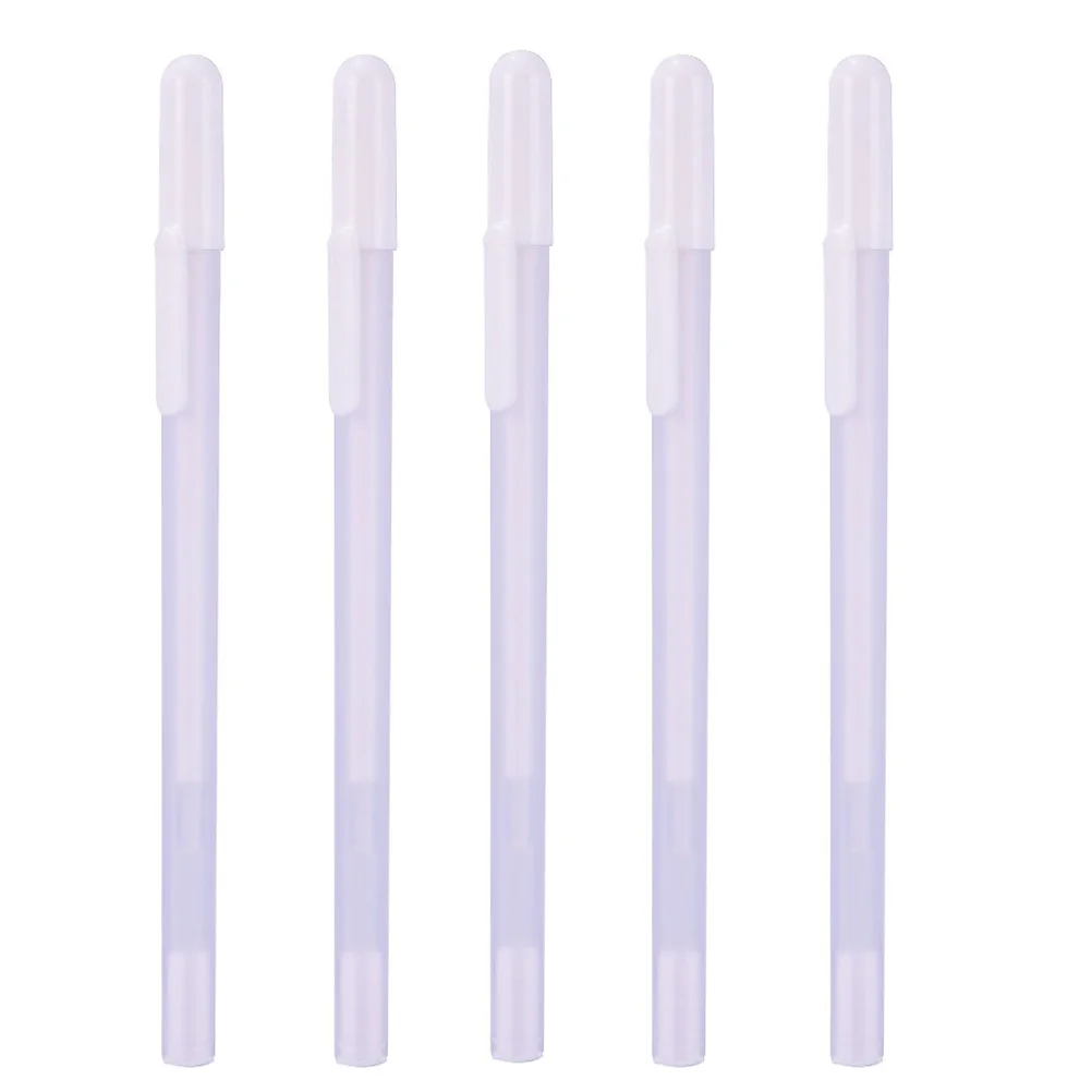 5 Pcs White Highlighter Gel Pen Fine Point Pens Drawing Line Plastic for Illustration