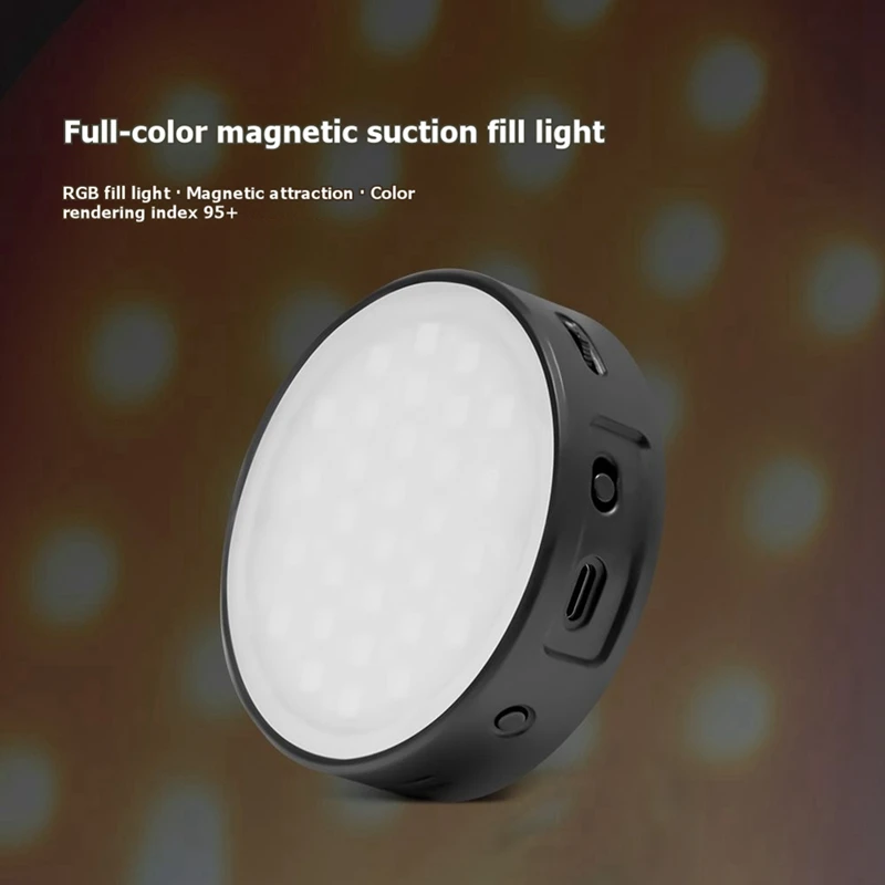 Magnetic Portable Mini Pocket RGB Fill Light for Photography, Handheld Camera Light, Mobile Phone Video Ambient Light Retail
