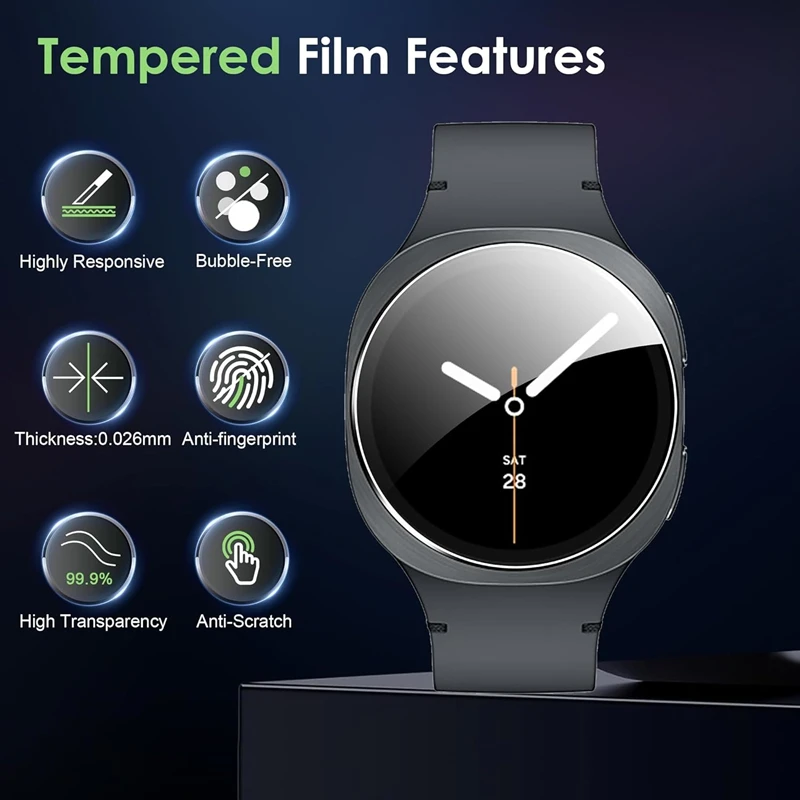 Samsung Galaxy Watch 47mm 40mm 44mm 45mm 46mm 43mm 42mm用 強化ガラス製プレミアムスクリーンプロテクター Galaxy Watch Ultra 8 7 6 5 4対応