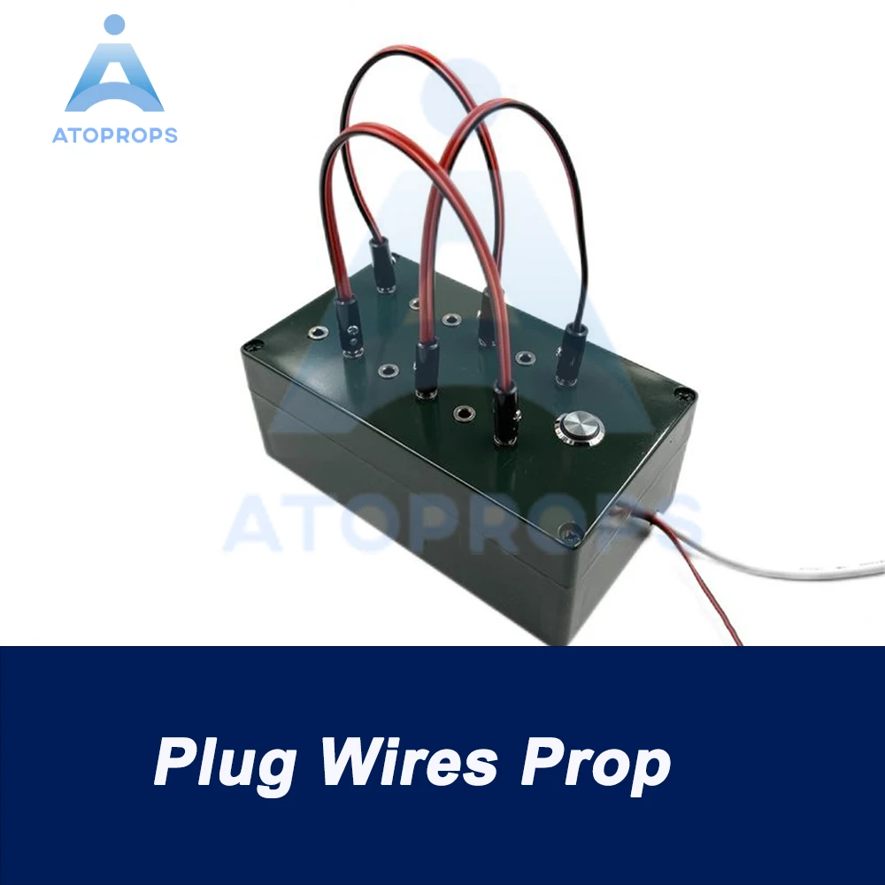 

Escape Room Prop Plug Wire Box Real Life Game Insert All Wires in Correct Holes then press button to Unlock ATOPROPS