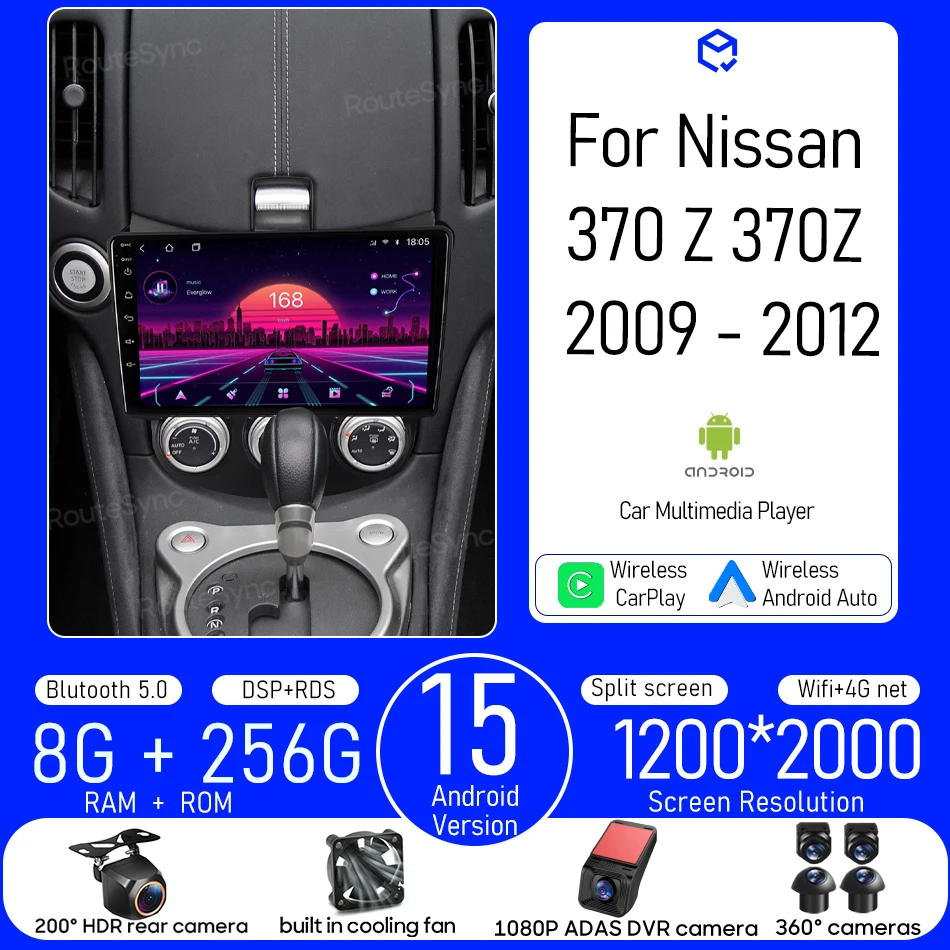 

Android For Nissan 370 Z 370Z 2009 - 2012 Car Multimedia Player Carplay Auto Head Unit Radio Video Stereo Navigation GPS 2din