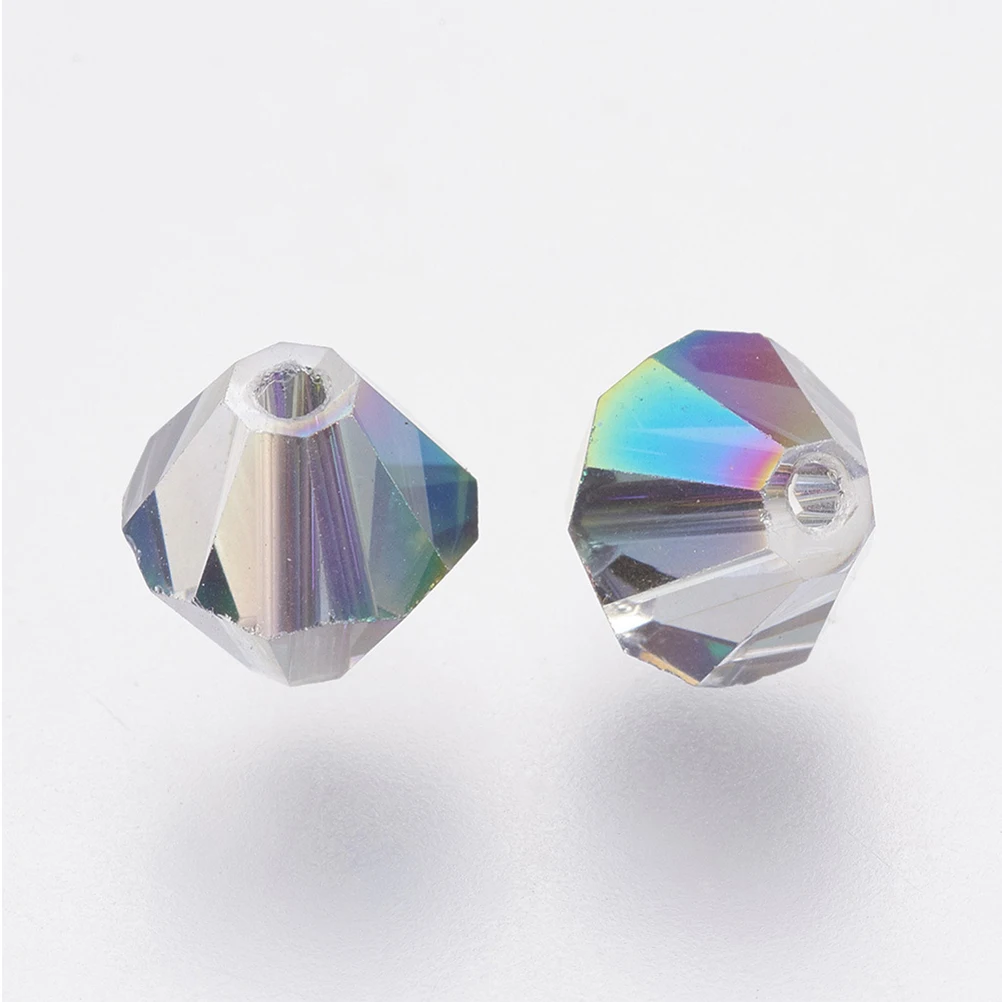 

50 PCS Glass Beads Jewelry Fashionable for Making Bipyramid Shape DIY Kit Child