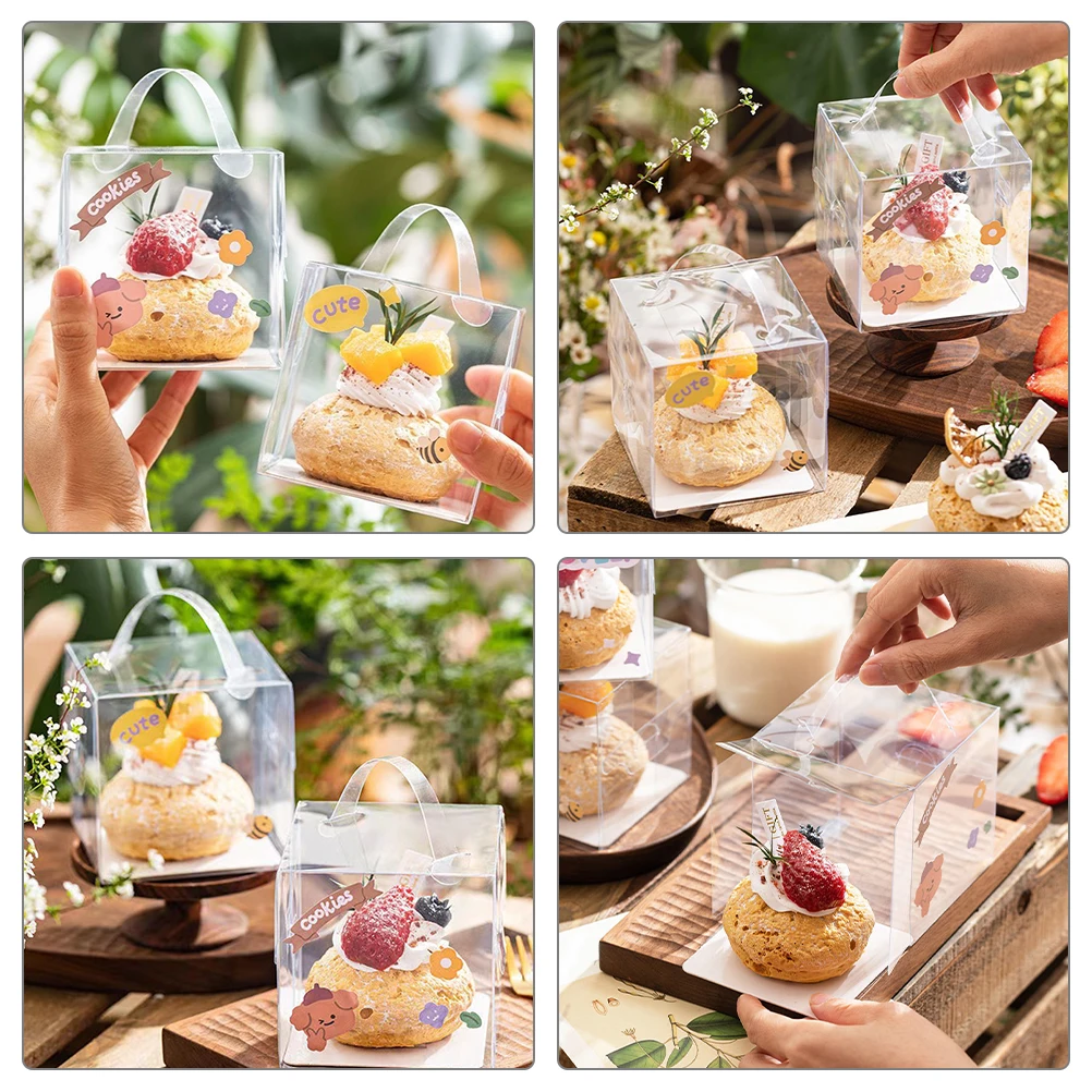 

10 Pcs Cake Box Pastry Boxes Birthday Container Transparent for Cakes Containers Dessert