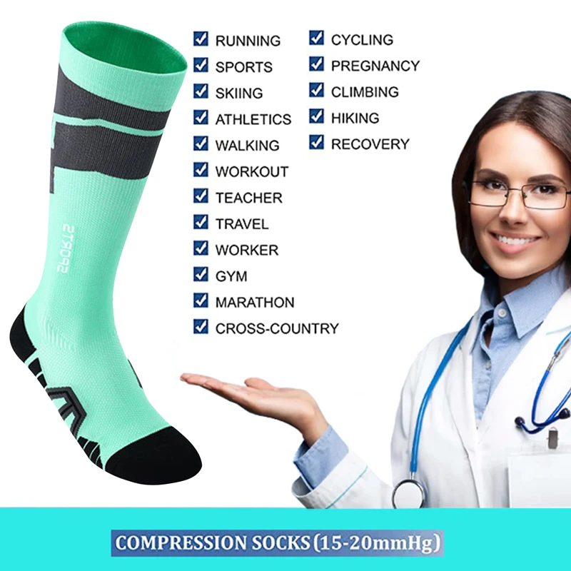 MEN Women's Sports Compression Socks Varicose Veins Cycling Socks Nursing Running Compression Socks Nurse Outdoor Natural Hiking