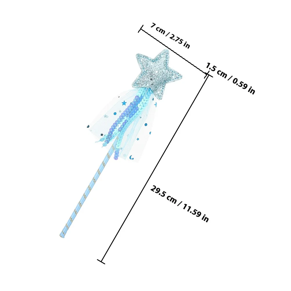 2 個のノベルティ星形妖精の杖快適で創造的な妖精の小道具子供の誕生日パーティー用妖精の杖女の子用の杖