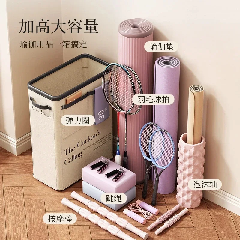 Yoga Storage Box Foldable Organizer For Yoga Mat And Exercise Gear Storage Basket For Home Gym Living Room Studio Gift For Women