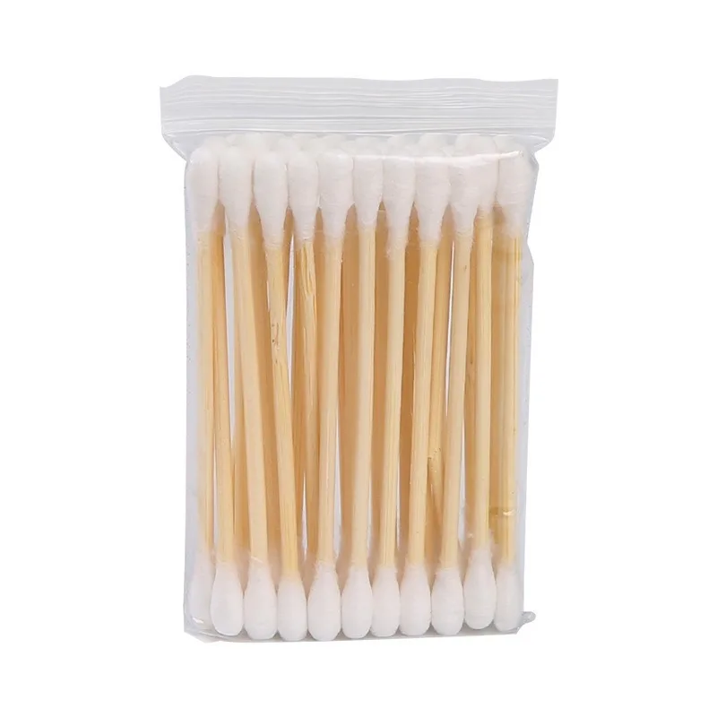 30/100Pcs Double Head Wood Cotton Swab Women Makeup Lipstick Cotton Buds Tip Sticks Nose Ear Cleaning Health Care Tools