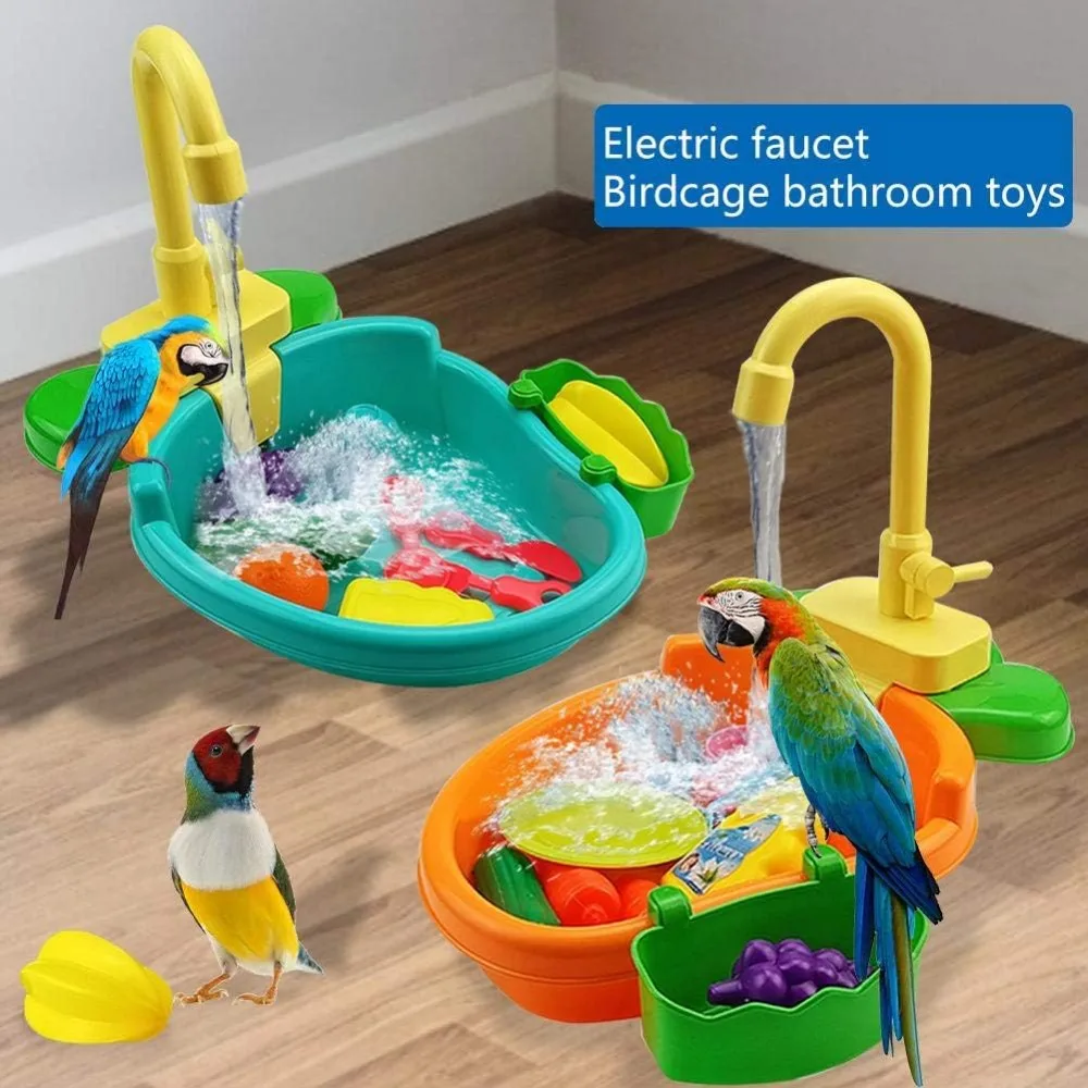 

New Parrot Shower Bowl Parrot Bathtub Bird Shower Bath Cage Basin Birds Bath Basin Toy Bird Bathtub Kids Kitchen Sink Toys