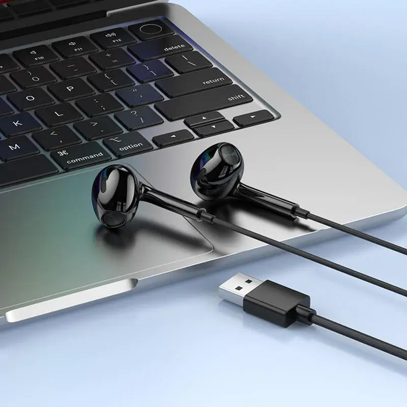 Наушники-вкладыши USB с микрофоном, наушники-вкладыши USB- C для ПК, Hi-Fi стерео проводные наушники для музыкантов, аудиофилов с микрофоном