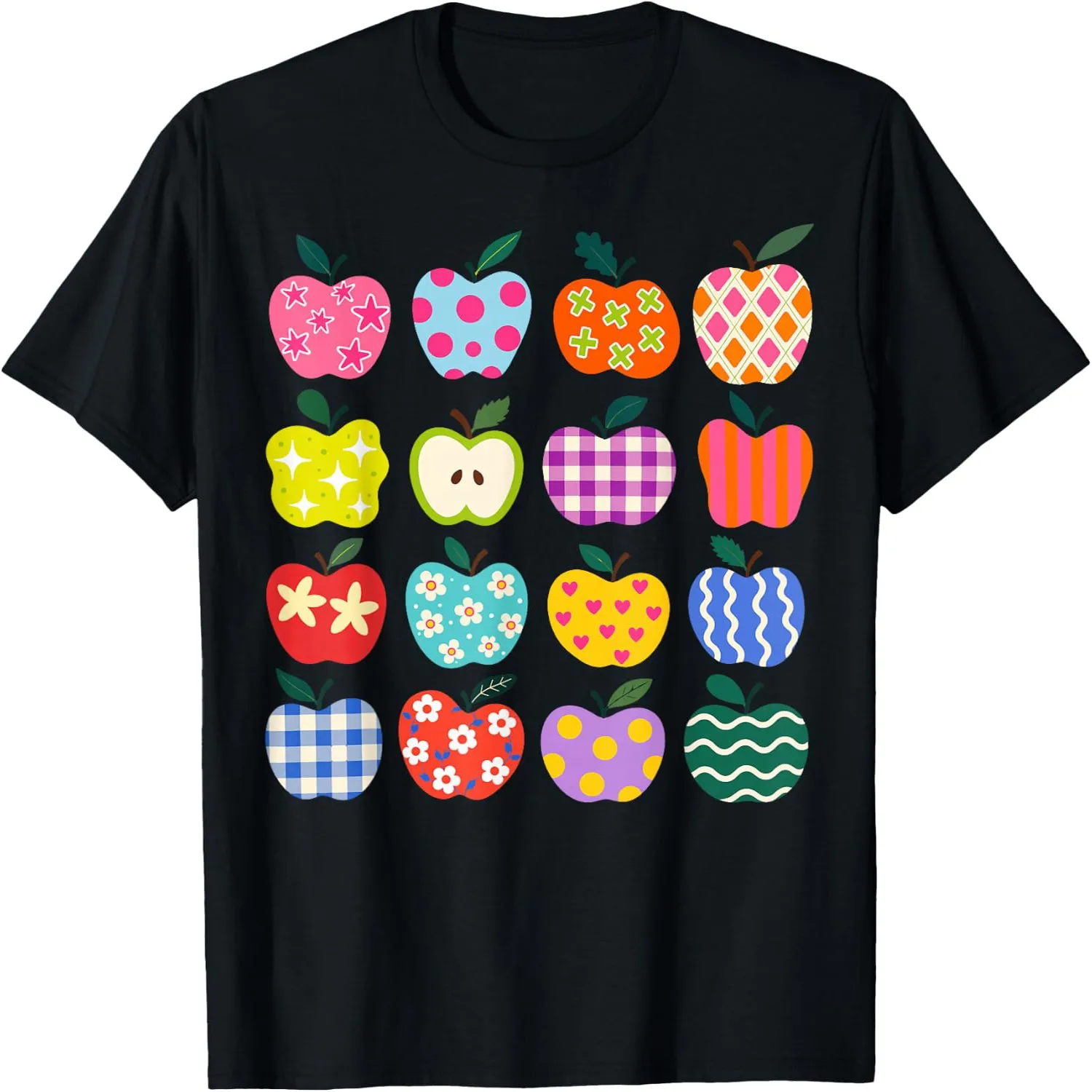 Cute Art Apples Back to School Teacher Student Funny Apple T-Shirt Birthday t-shirt, graphic tee