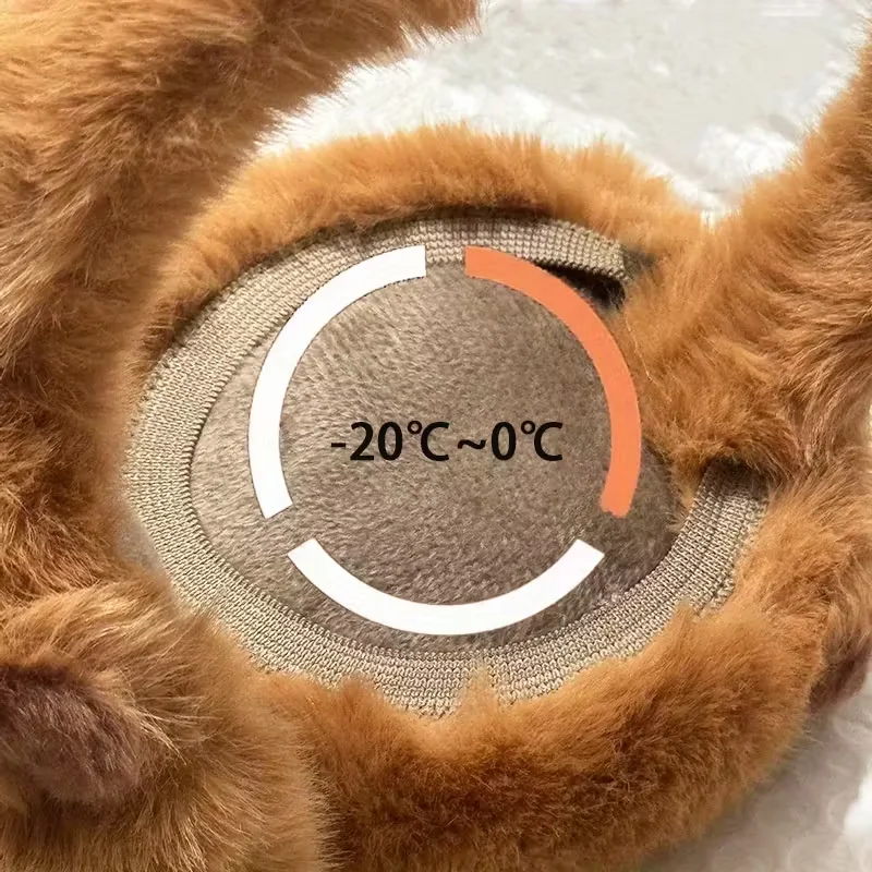 مجموعة واحدة من أغطية أذن كابيبالا اللطيفة، أغطية أذن مخملية سميكة للخريف والشتاء، أغطية أذن دافئة ومقاومة للبرد