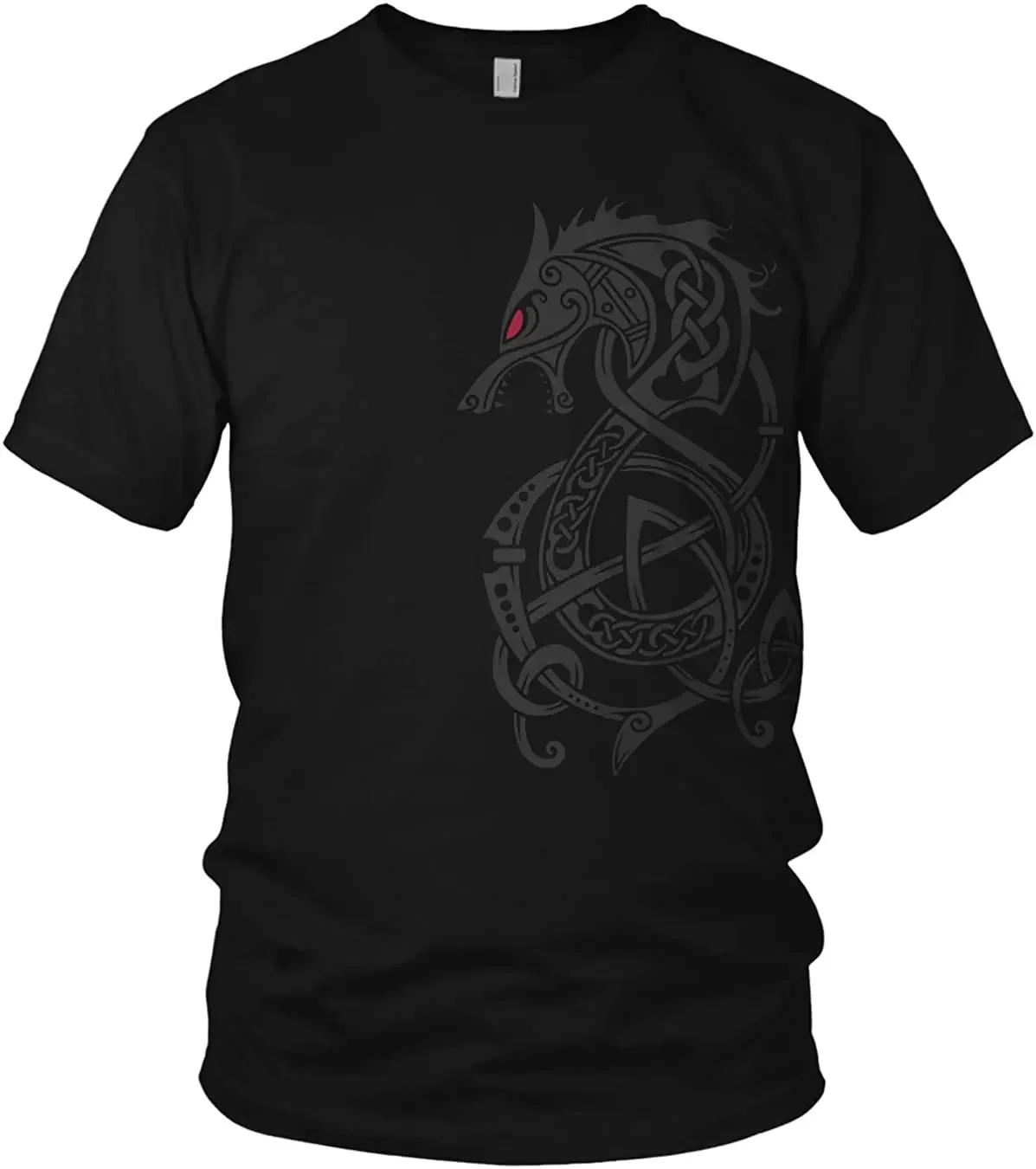 Camiseta de Dios nórdico Odin Fenrir Wolf Rune, Guerrero nórdico, 100% de algodón, cuello redondo, manga corta, camiseta informal de verano para hombre, ropa de calle
