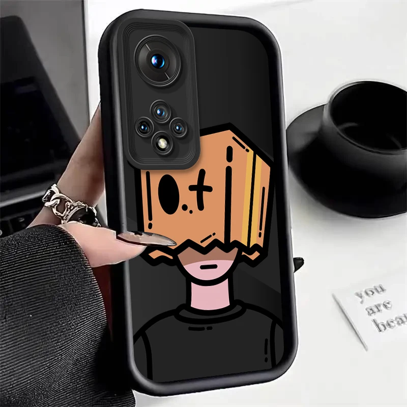 Honor50 Cartoon Box Man Silicone Case On For Huawei Honor 20 20S 50 60 80 90 100 Lite Pro SE GT 4G 5G Square Cover Honor 50Pro