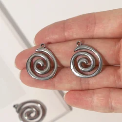 WZNB 5pcs Goth Fashion Stainless Steel Swirl Pendant Women Korean Punk Charm Earring Necklace Bracelet Accessories Wholesale