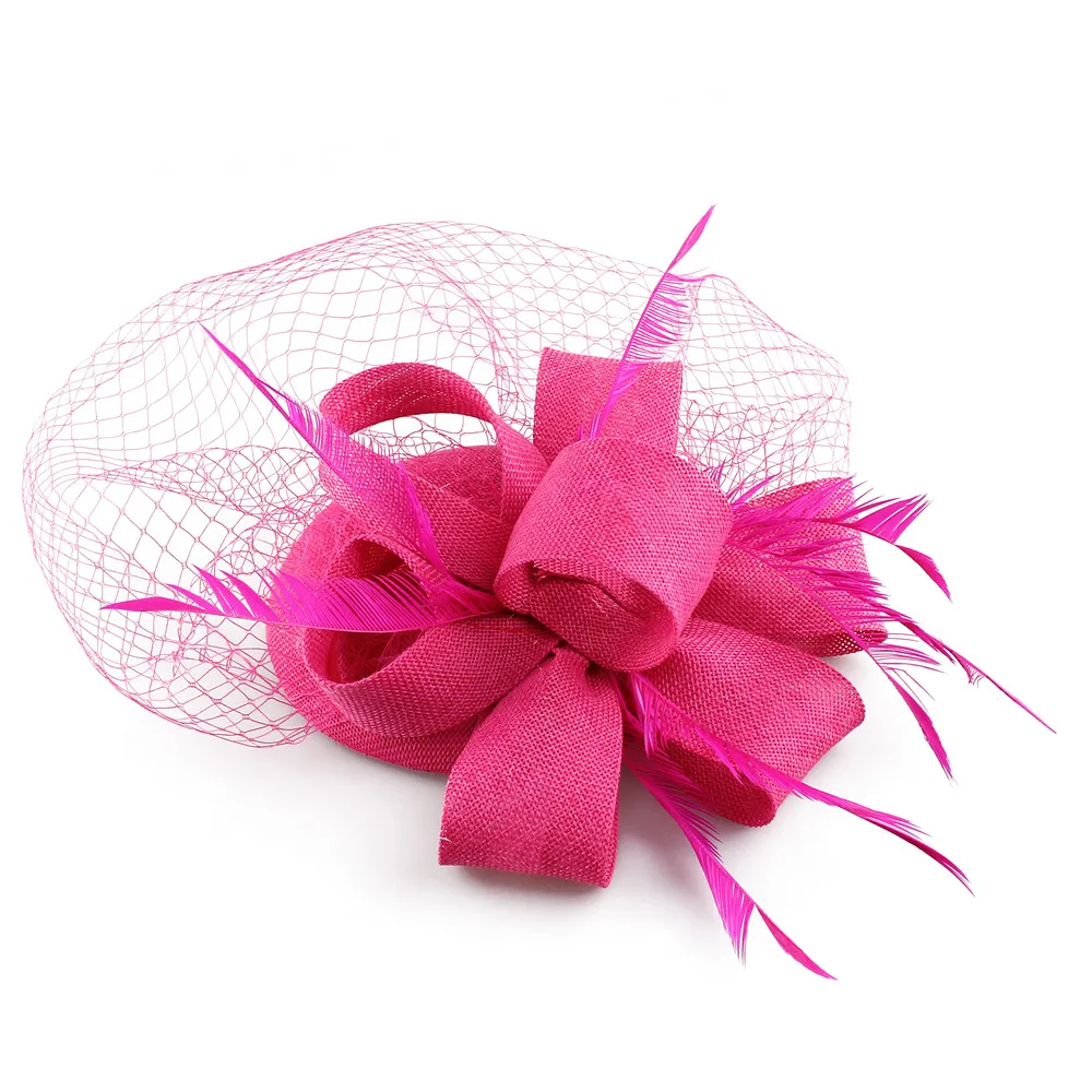 Women\'s Fascinator Hat Imitation Sinamay Feather Tea Party Pillbox Flower Derby Millinery Church Cocktail Headwear New Design