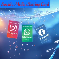 Reusable NFC Chip Card for Whatsapp Social Media Quick Contact Plastic Business Tap Card for Instagram Whatsapp SocialMediea APP