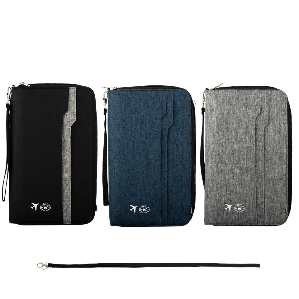 Large-capacity multi-functional passport and air ticket holder, portable travel document storage bag, hand-held wallet