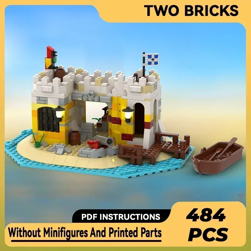 Fort Model Moc Bouwstenen Kustverdediging Kasteel Technologie Modulaire Blokken Geschenken Kerst Speelgoed DIY Sets Montage