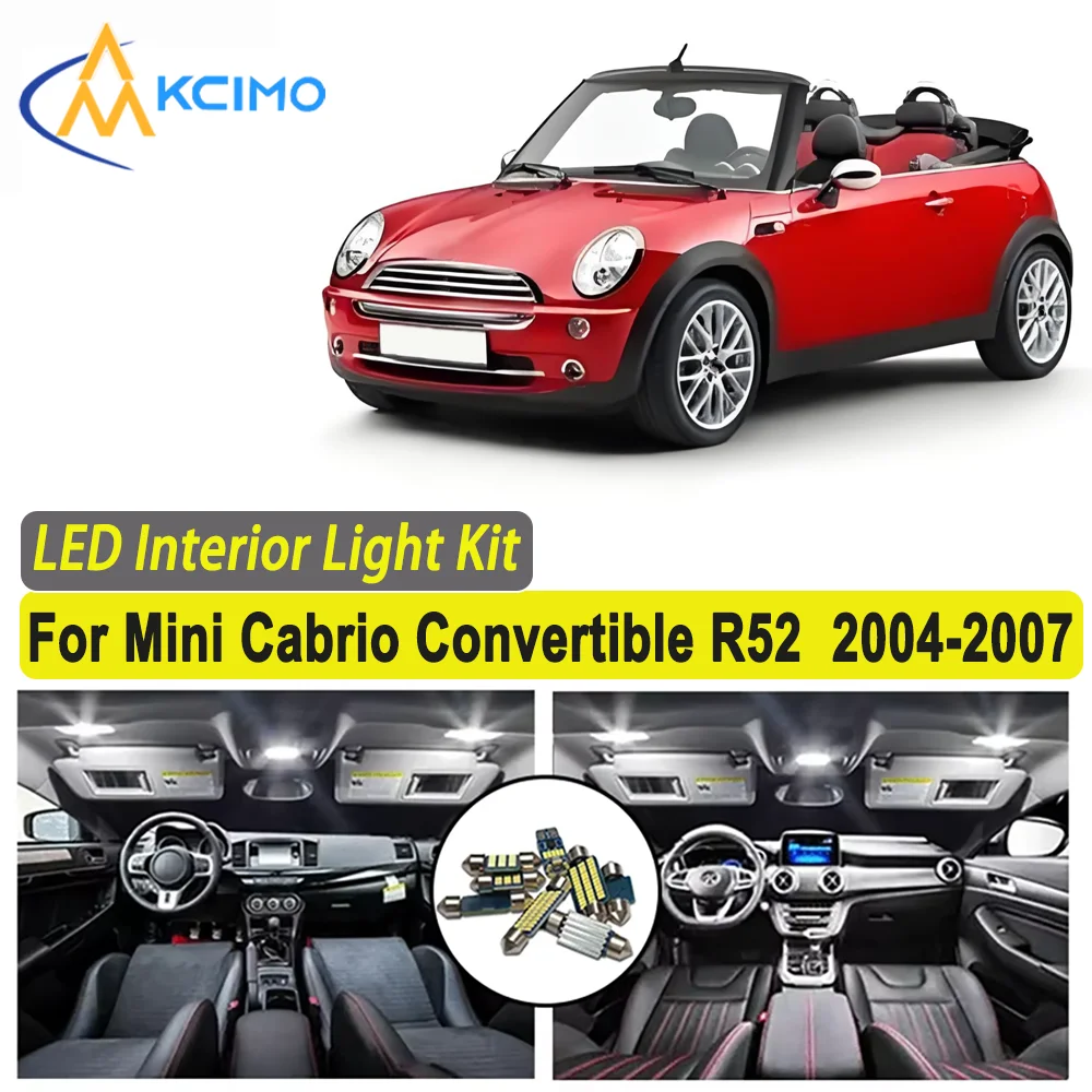 

Kcimo LED For Mini Cabrio Convertible R52 (2004-2007) Premium Bright LED Interior Dome Map Trunk Light Kit Car Led Lamps Canbus