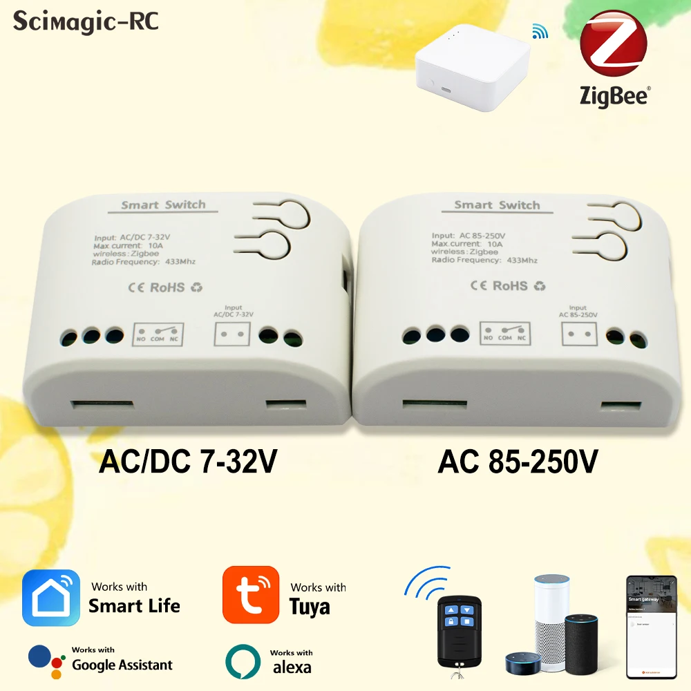 Zigbee-スマートリレーモジュール,1チャンネル,AC, DC, 7-32V, USB, 5V, RF,ワイヤレス,リモートコントロール,スマートホーム,Alexaで動作