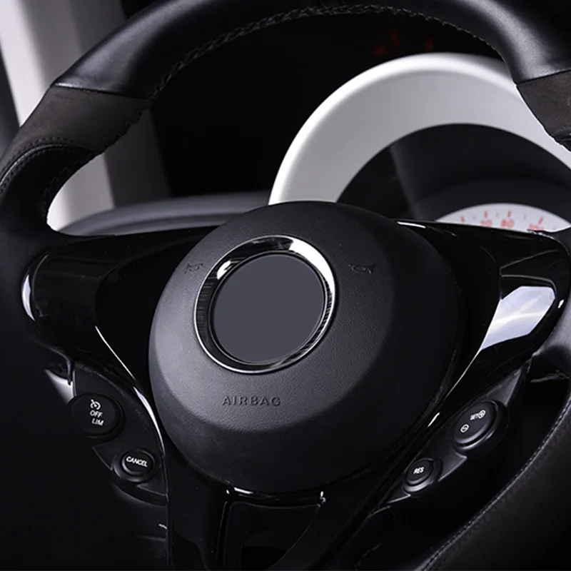

Car Styling Steering Wheel Center Logo Sticker Trim For Smart 453 Fortwo Forfour Stainless Steel Emblem Frame Badge Decor Ring
