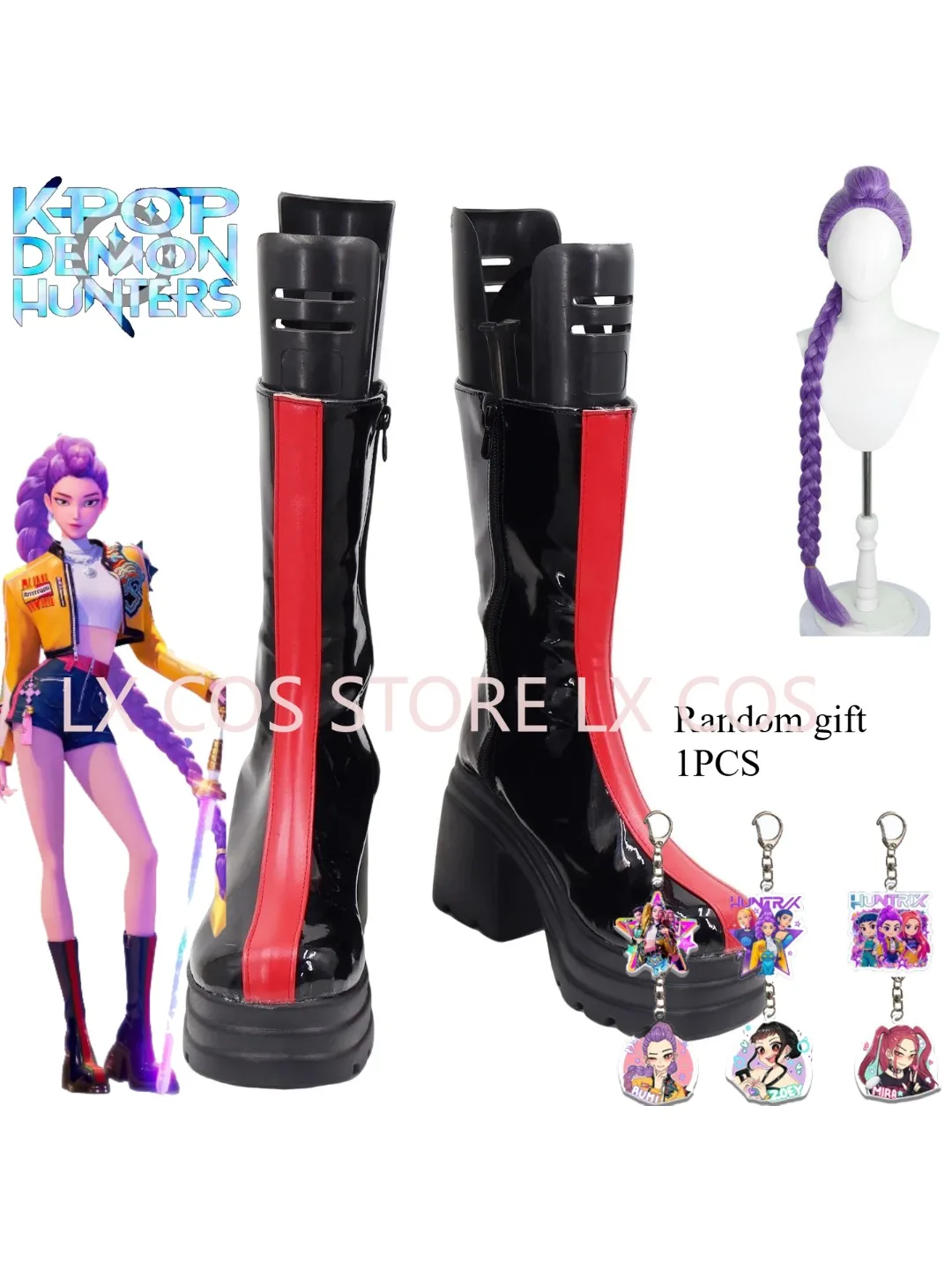 Chaussures de Cosplay Anime KPop Demon Hunters Rumi HUNTR/X Rumi Cos, bottes pour fête d'halloween, Comicon, pour adultes, femmes et hommes