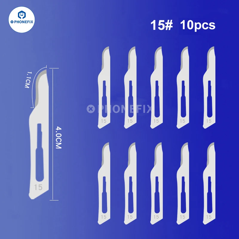 10 stücke Kohlenstoffs tahl schnitzen Skalpell messer 10 #21 #23 #24 #25 # chirurgische Klingen DIY schneiden Motherboard BGA Reparatur chirurgisches Messer – Detail 14