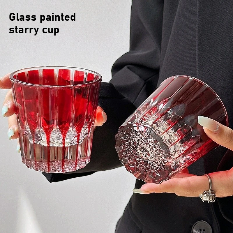 

Simple style household drinking water,coffee utensils,milk tea cups,thick heat-resistant transparent glass cups, whiskey glasses