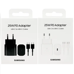 Samsung S24 S23 S22 Ultra 25W Super Fast Charger EU US UK Quick Charging Adapter For Galaxy Z Flip 3 4 5 Note 20 10 Plus A34 A54