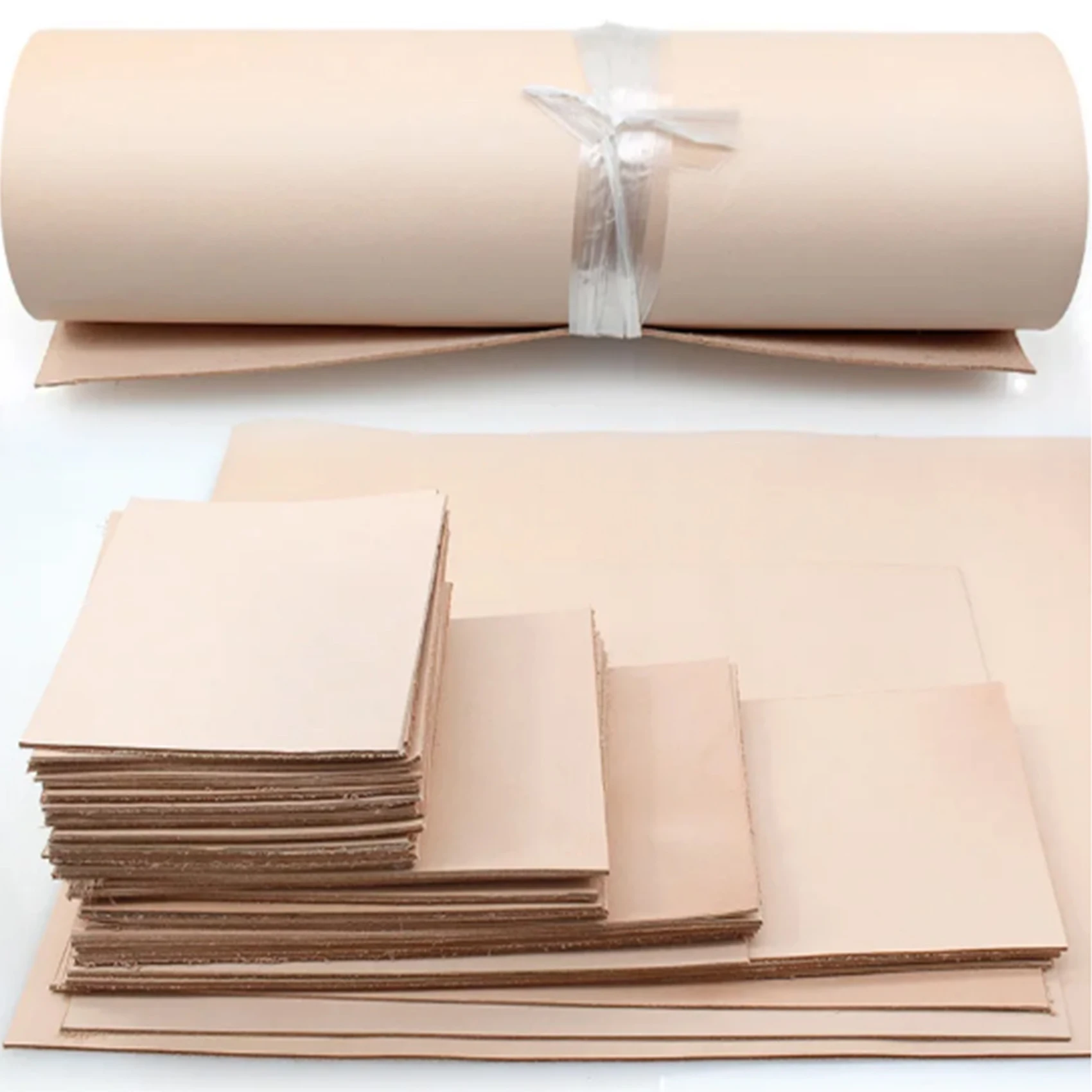 3.2-3.5MM Thickness Real Vegetable-Tanned Leather Cowhide Pieces Tooling Leather For Worshop, Sweing