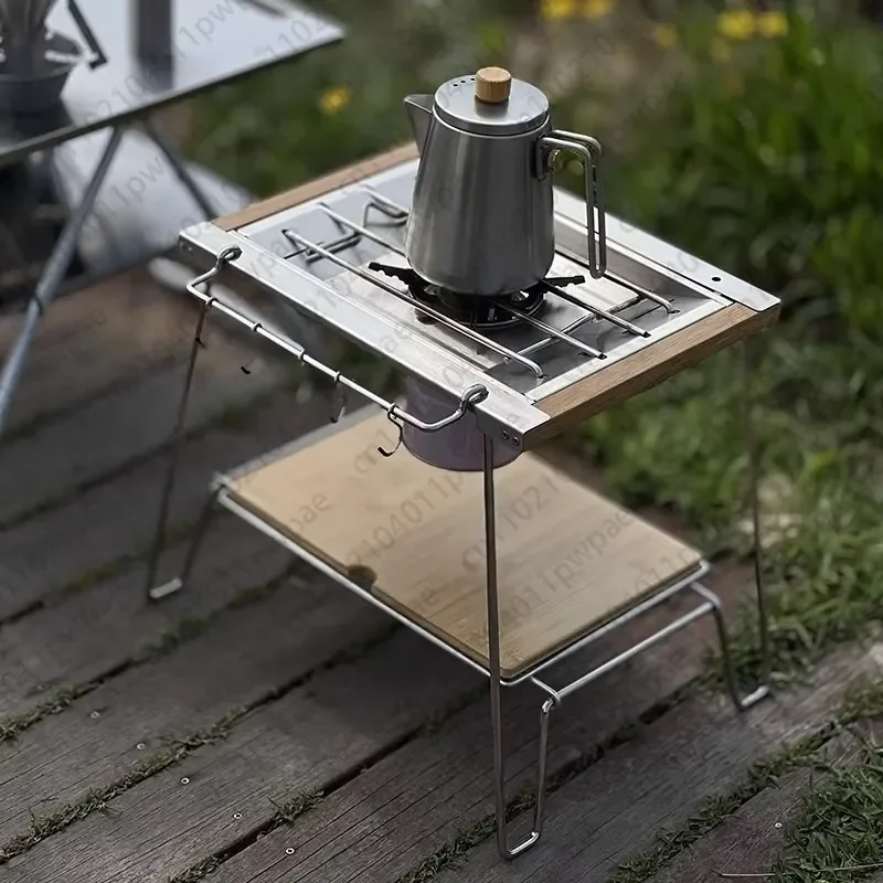 Outdoor Single-unit Side Table with IGT Double-Tier Storage Shelf