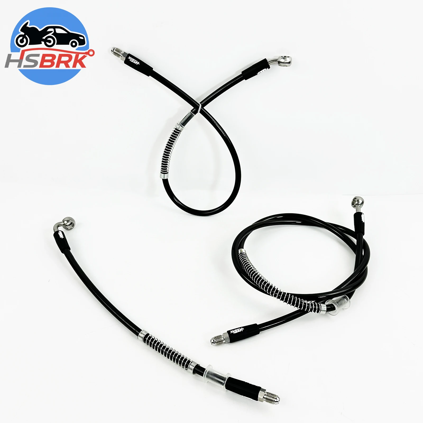 M10*1.0MM 0°/28°/90°10-500cm Black PTFE Motorcycle/Automobile Hydraulic Brake Hose Steel Connector Suitable for Yamaha/Kawasaki