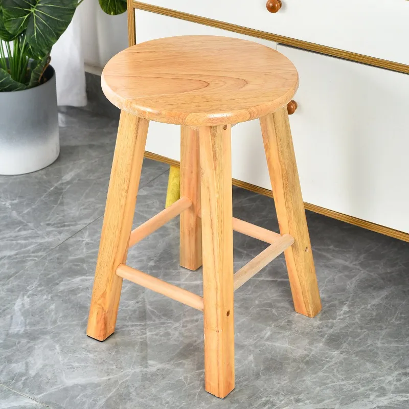 High Stool Bar Chair Household High Stool Solid Wood Chair Workshop High Wood Stool Beauty Stool Nordic Bar Chair view 3