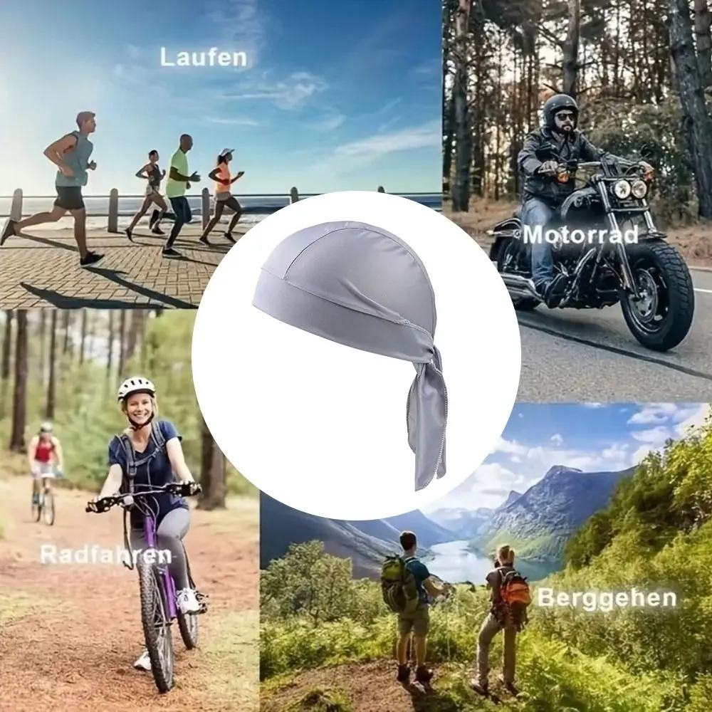 New Solid Color Hijab Caps Breathable Quick Dry Bandana Headscarf UV Protection Comfortable Cycling Head Wrap Running