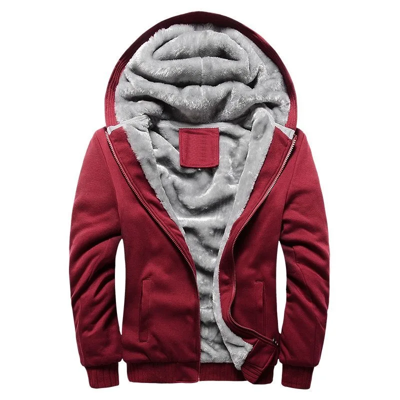 2024 Autumn and Winter New Fashion Thick Warm Hoodie Men's Casual Loose Comfortable High Quality Plus-Size Fleece Coat M-5XL