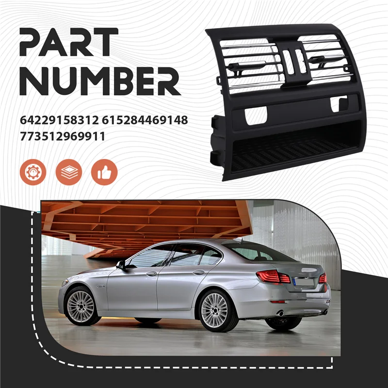 

ABXN-задняя центральная консоль, вентиляционное отверстие для кондиционера, автомобильное заднее вентиляционное отверстие, крышка кондиционера для BMW 5 серии F10 F11 64229158312 6152844