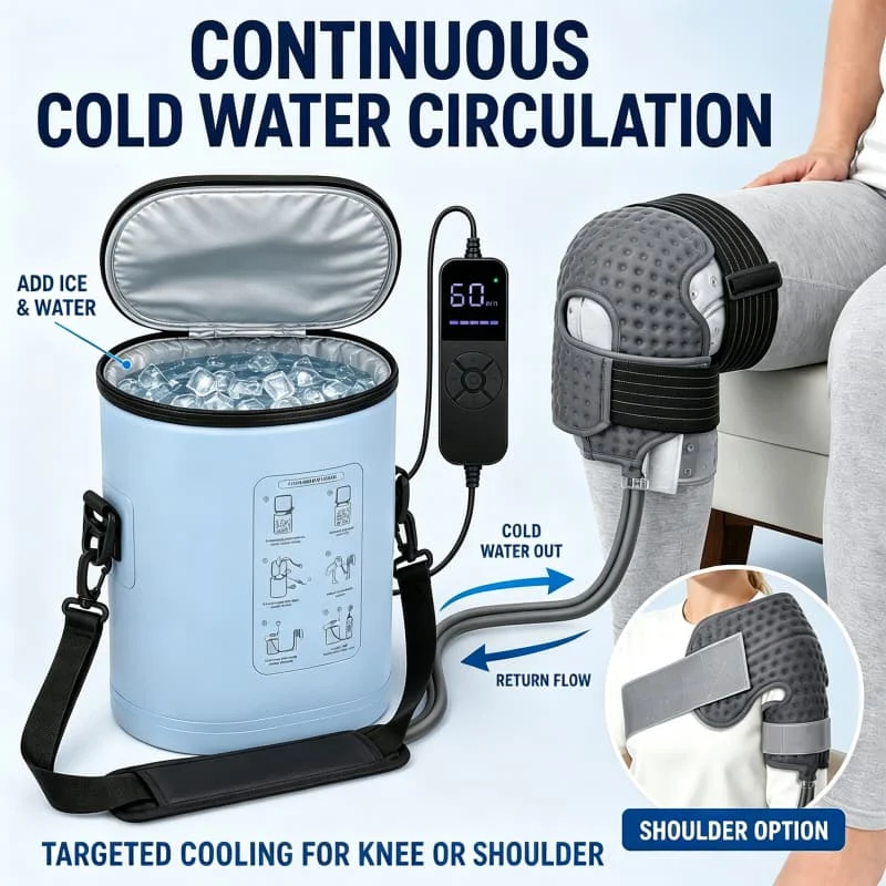 Cold Therapy Machine Ice Cooling Recovery Portable Comfort Compression System for Knee Post Workout Sports Support Daily Care Di