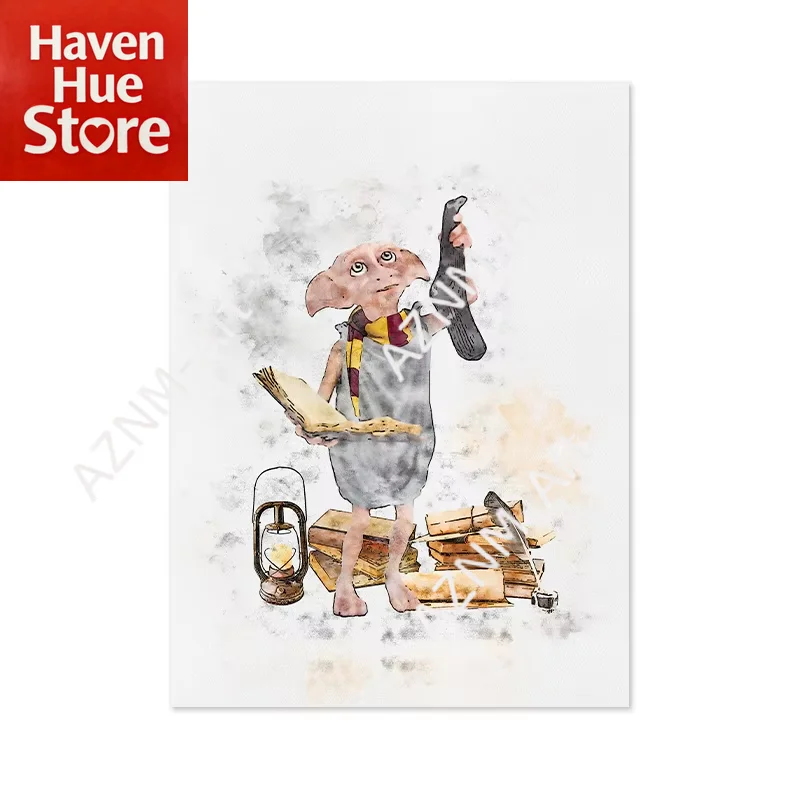 1 Pieza de Impresiones Artísticas de Varitas Mágicas de Fantasía, Pósteres de la Película Harry Potter, Pintura en Lienzo de Tienda de Magos, Cuadros para Cuarto de Niños, Decoración para Habitación Infantil