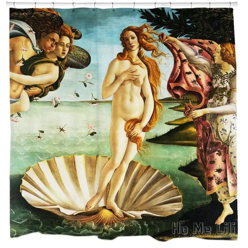 Birth Of Venus Classic Art Bathroom Curtain Renaissance Famous Art Decor Quirky Home