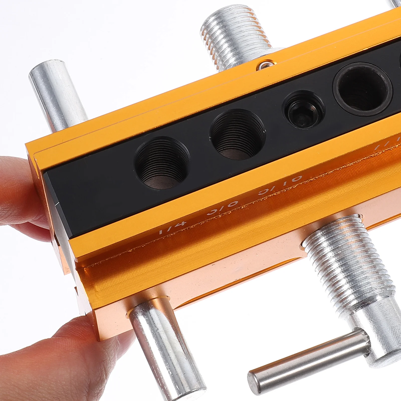 

Woodworking Dowel Jig Straight Hole Drill Guide Stainless Steel Carpentry Tools Accessories Kit Precision Positioning Durable
