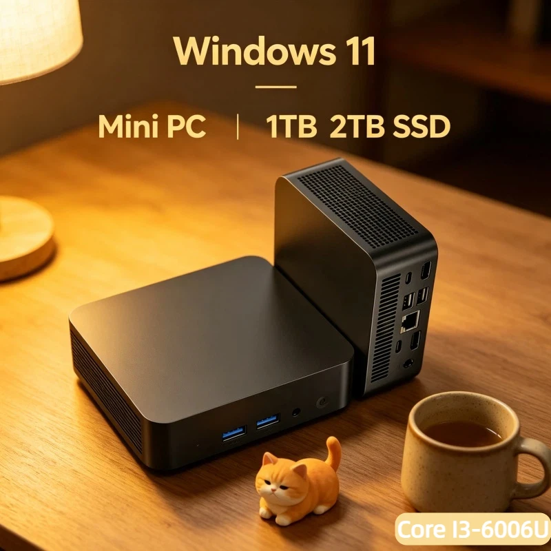 

MINI PC Windows 11 Core I3-6006U Pro Small Pocket Computer WIFI 6 BT5.2 4K HD Mini Gaming Office Study Pc 1TB 2TB SSD 32GB RAM