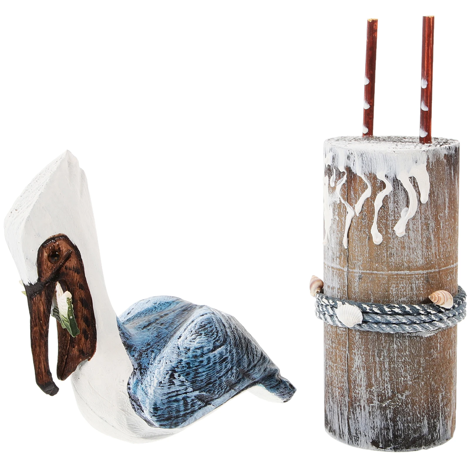 

Ocean Decor Seagull Retro Ornaments The Mediterranean Wood Artistic Figurine