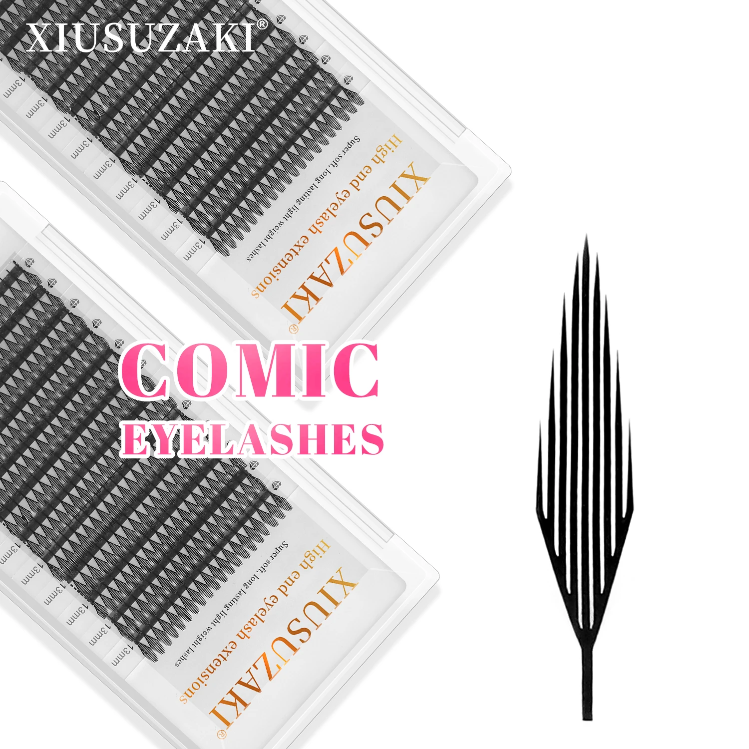 XIUSUZAKI Comic Spire Lashes Automatic Flowering Premade Fans Eyelashes Extensions Individual Volume False Lashes Makeup Tools