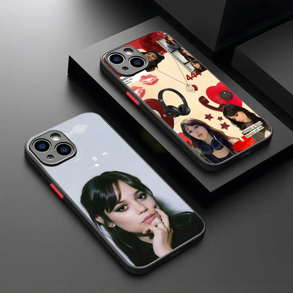 Luxury Ins Jenna Ortega Phone Case For IPhone 15 16 14 Gentleman 12 13 11 Pro XR XS Max Mini X 7 8 Plus Matte Shell Cover