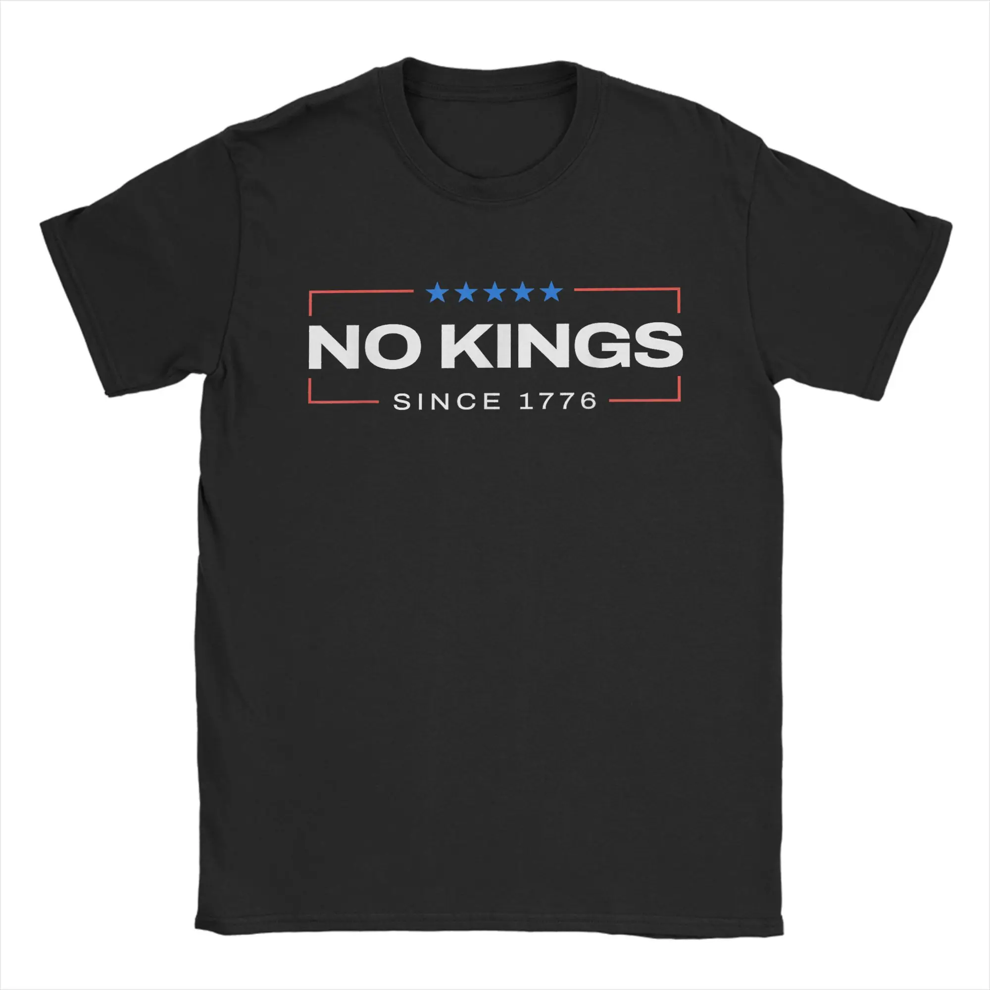 Camiseta sin reyes desde 1776 para hombre, ropa de algodón puro, divertida camiseta de manga corta con cuello redondo, camisetas Idea de regalo